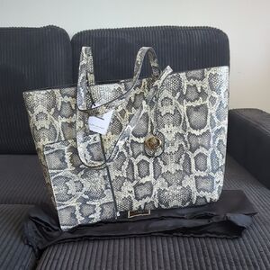 Kurt Geiger Elegant Genuine Leather Snakeskin Tote Bag With Removable Pouch